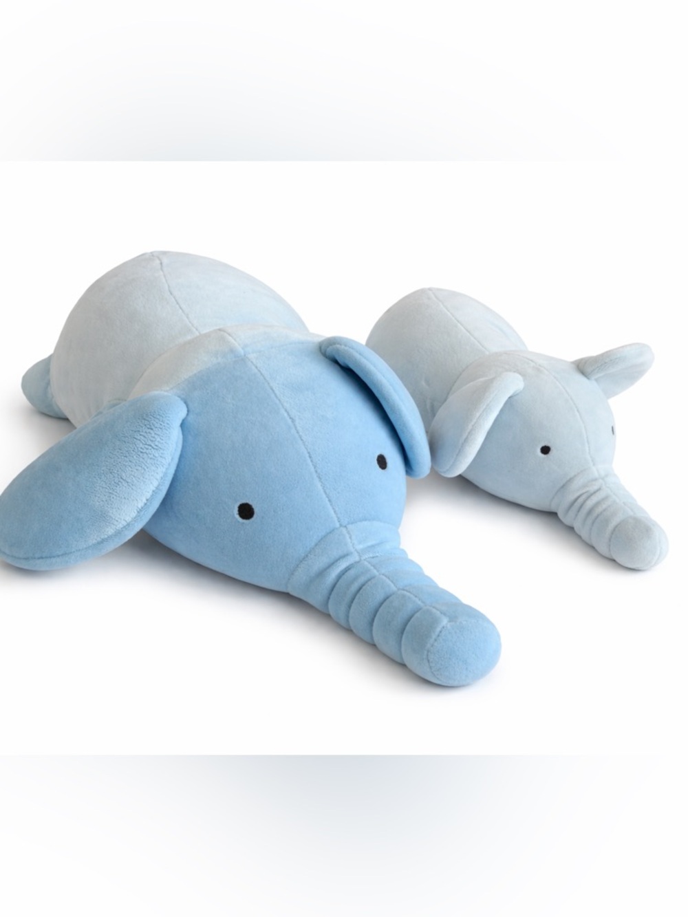 Plush Elephant Pillow - Light Blue
